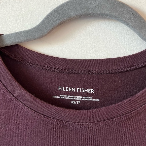 Eileen Fisher Organic Cotton Purple Short Sleeve T-Shirt Dress - Picture 3 of 11